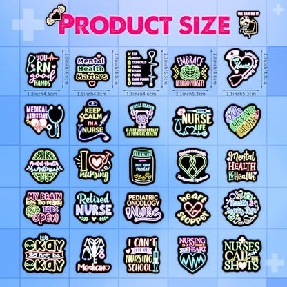 50 Pcs Glow in The Dark Mental Health Neon Stickers - color: Luminescent-164kshr