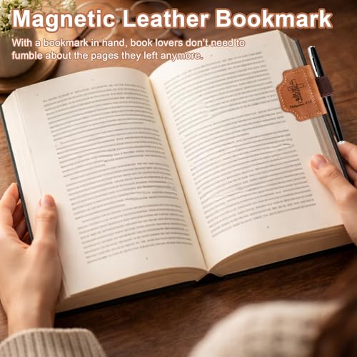 Book Accessories for Reading Lovers, Easter Basket Stuffers Bible Bookmark for Women, Baptism Gifts for Girl Boys, Christian Leather Magnetic Book Marks Religious Confirmation Communion