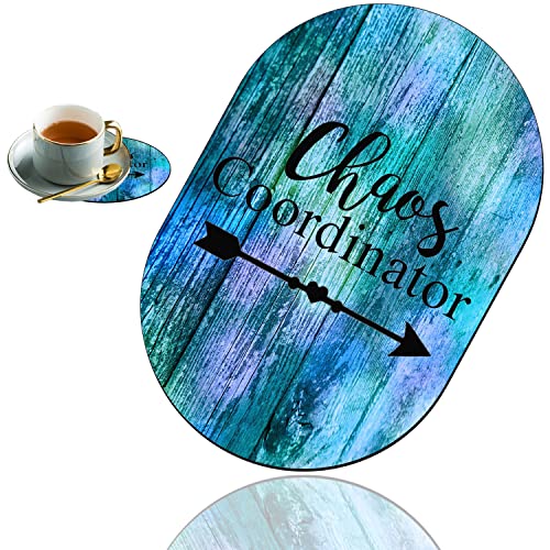 Personality Mouse Pad with Coaster Set, Chaos Coordinator Fashion Design Mouse Pad Non-Slip Rubber Gaming Mouse pad Computer Laptop - color: Chaos Coordinator