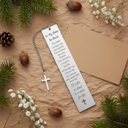 Sister in Christ Gifts for Women Bible Bookmark Christian Mothers Day Gifts Faith Based Religious Spiritual Gift Christmas Birthday Valentines Day Presents for Soul Sister Best Friend Bestie BFF