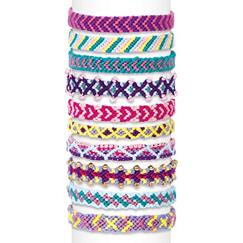 Make It Real Friendship Bracelet Maker Kit - Craft Up to 20 Stylish Bracelets with 100 Beads & Threads - Fun DIY Jewelry Set for Girls & Tweens - Develop Creativity Skills - Gift for Kids Ages 8