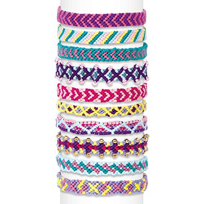 Make It Real Friendship Bracelet Maker Kit - Craft Up to 20 Stylish Bracelets with 100 Beads & Threads - Fun DIY Jewelry Set for Girls & Tweens - Develop Creativity Skills - Gift for Kids Ages 8