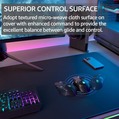 KTRIO Oversized Gaming Mouse Pad Desk Mat for Gamer, 47.3" x 23.6", Black - color: Black Stealth, size: 47.3l x 23.6w Inches