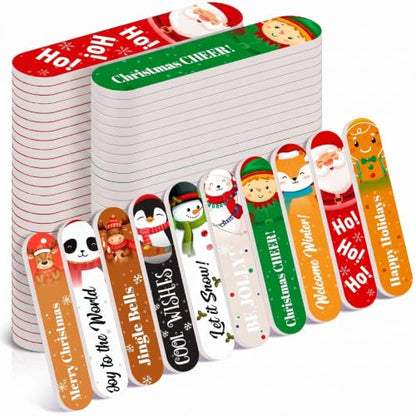 50 Pack Christmas Mini Nail Files Gifts Bulk Christmas Emery Boards - style: Animals