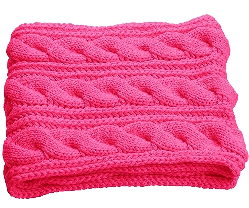 NEOSAN Womens Thick Ribbed Knit Winter Infinity Circle Loop Scarf - color: Hot Pink