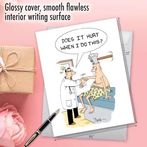 NobleWorks Jumbo Funny Get Well Card w/Envelope Ax Head Humor J9766 - style: Ax Head