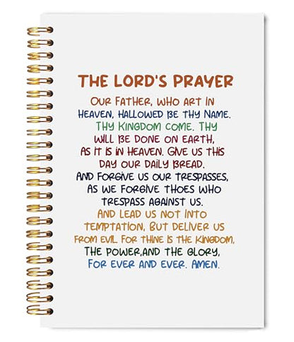 the Lord's Prayer Christian Notebook Journal 5.5x8.3, Our Father Prayer Bible Journaling Notebooks for Women Men Note Taking, Religious Hardcover Spiral Notebook - color: Prayer Blank Book 05