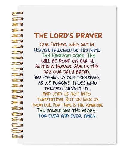 the Lord's Prayer Christian Notebook Journal 5.5x8.3, Our Father Prayer Bible Journaling Notebooks for Women Men Note Taking, Religious Hardcover Spiral Notebook - color: Prayer Blank Book 05