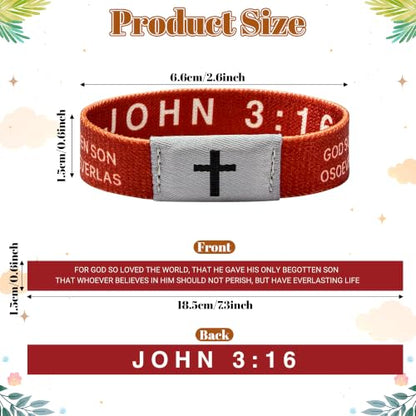 EYxsaxenk Colorful Religious Scripture Daily Bible Verse NFC Bracelets Set - color: Set A
