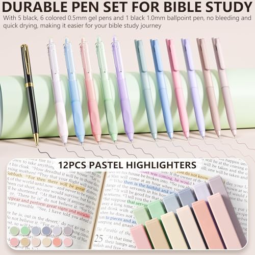 Bible Cover Case for Women, Bible Tote Bag w/Study Supplies Journaling Kit