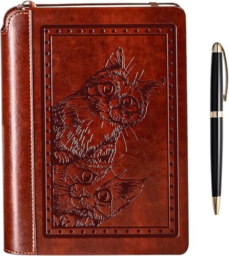 SETTINI® Vegan Leather Journal Gift Set with Pen 192 Pages, Cat - color: Cats