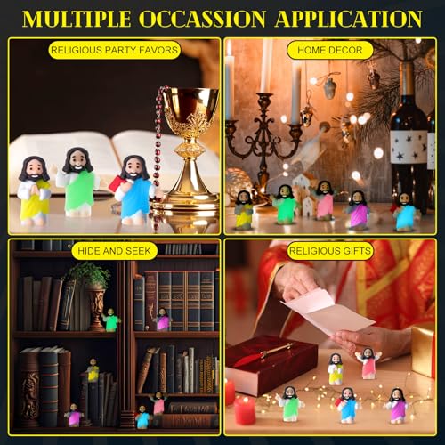 CroBlissful 100 Sets Mini Jesus Figurines Glow in Dark, Multiple Styles - style: Multiple Styles