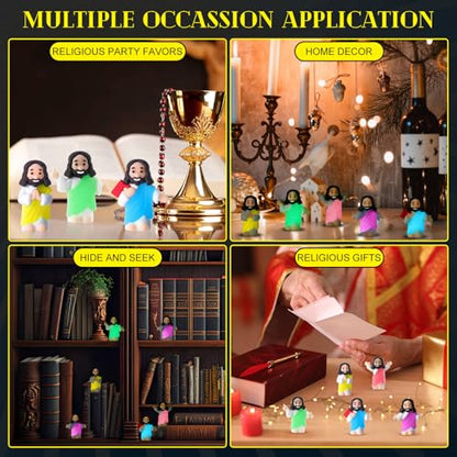 CroBlissful 100 Sets Mini Jesus Figurines Glow in Dark, Multiple Styles - style: Multiple Styles