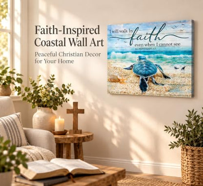 HSHFKLH Christian Bible Inspirational Canvas Wall Art 16x24in - color: Sea turtles-Canvas, size: 24"L x 16"W