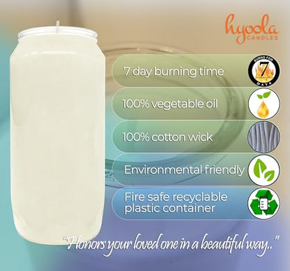 Hyoola 7 Day White Prayer Candles, 20 Pack - 6" Tall Pillar Candles for Religious, Memorial, Party Decor, Vigil and Emergency Use - Vegetable Oil Wax in Plastic Jar Container - size: 20 Pack