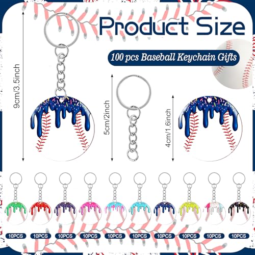 clothmile 100 Pcs Bible Verse Keychains Christian Keyrings Marble Keychains Acrylic Religious Key Rings for Women - color: Baseball