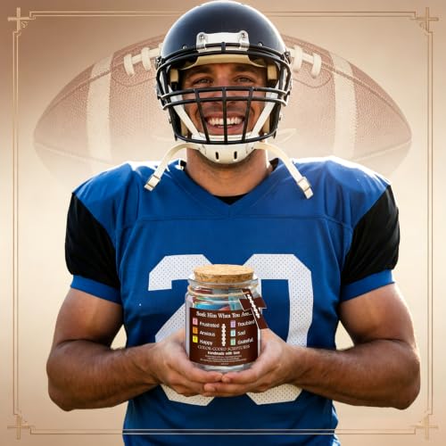 Lunmon Football Bible Jar Color-coded Bible Verses Catholic Scripture Jar - style: Football