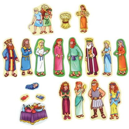 Little Folk Visuals Beginners Bible: Ruth and Esther Precut Flannel/Felt Board Figures, 19 Pieces Set