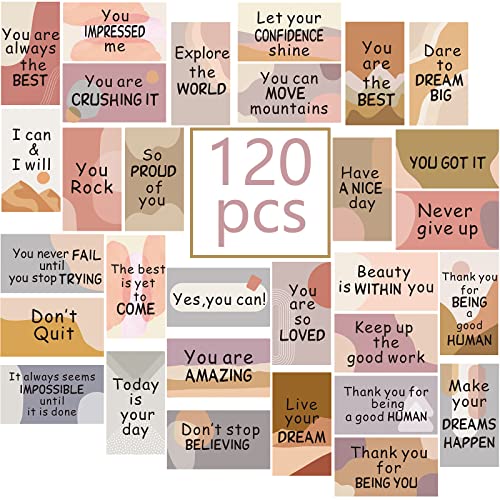 Outus 120 Pcs Motivational Encouragement Inspirational Card Boho Rainbow - style: Boho Style