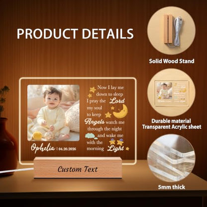 Personalized Baptism Gifts Picture Frame, Christian Photo Frame for Kids
