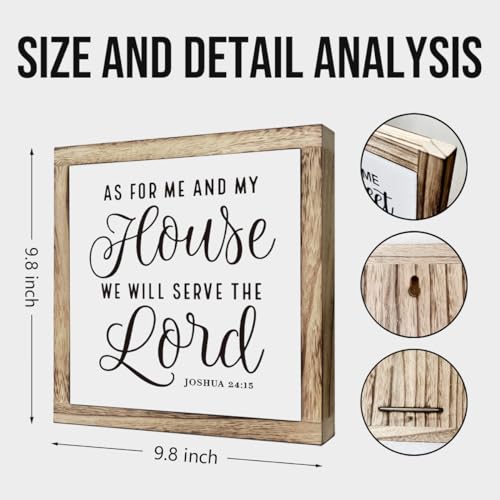 SUSZDOU Scripture Sign - 'As for Me and My House We Will Serve the Lord' Wooden Plaque, Christian Farmhouse Table Decor, Front Door Decor, Housewarming Gift - color: Christian 15