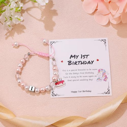 Sereney Birthday Gifts for Girls, 1-16 Year Old Girl Birthday Bracelet Gift - style: 1st Bday