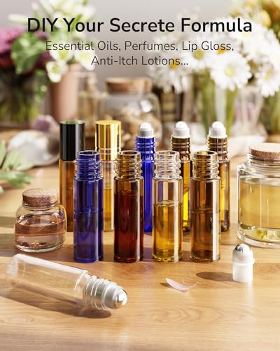 ULG Essential Oil Roller Bottles 10ml, 48-Pack - color: Amber, size: 48-Pack