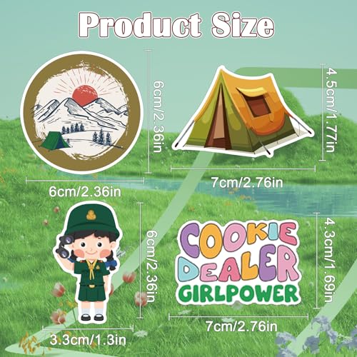 Cute Girl Camping Stickers -100 Pcs Cartoon Girl Stickers, Travel Vinyl Waterproof Decals for Scrapbook Water Bottle Skateboard Laptop Journal, Party Favor Decor Supplies - style: Girl Camping