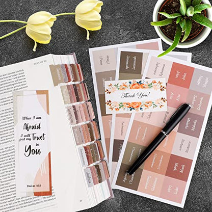 Earth Tone Bible tabs,Polyvinyl Chloride (PVC), Large Print Laminated tabs for Women and Men, Easy to Read, Apply, Journaling Tabs