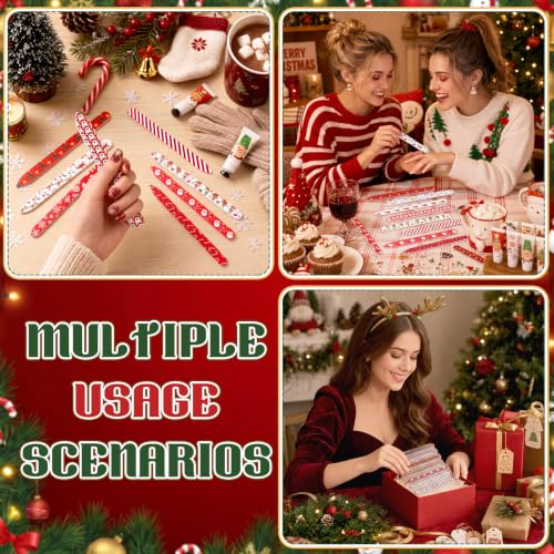 10 Pcs Christmas Glass Nail Files Gifts with Case Xmas Party Favors Bulk - style: Santa