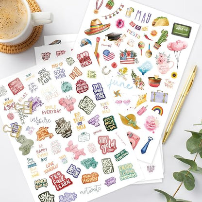 Aesthetic Monthly Planner Stickers - Holiday Sticker Set for Your Calendar