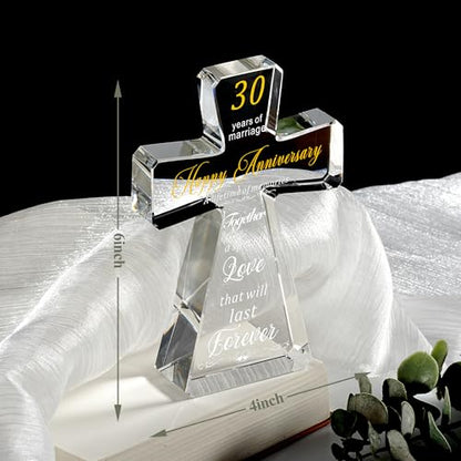 JOASURA 30th Wedding Anniversary Crystal Cross Gifts for Couple - style: 30th