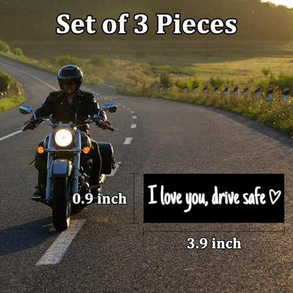 I Love You Drive Safe Mirror Stickers, 3X Car Decals for Women(White) - color: White-ILU,Drive Sfae