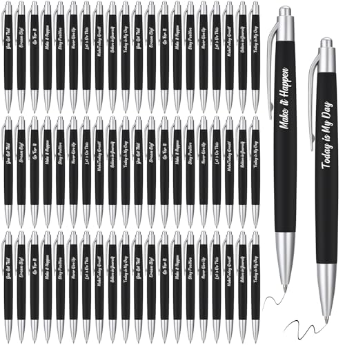 Yeaqee 100 Pcs Motivational Pens, Black, Inspirational - color: Black, style: Inspirational