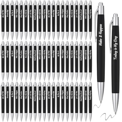 Yeaqee 100 Pcs Motivational Pens, Black, Inspirational - color: Black, style: Inspirational