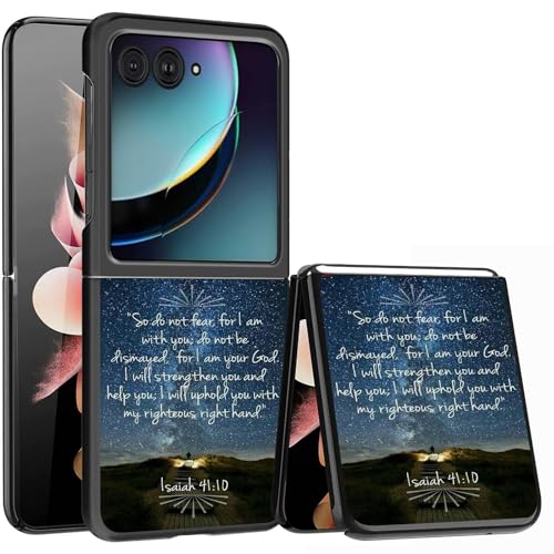 for Samsung Galaxy z flip 7 Case Bible Verse Isaiah 41:10 Design,Slim Fit Lightweight Hybrid Hard PC PU Leather Folding Phone Cover for Z Flip 7 6.9" - color: Bible Verse Isaiah 41:10