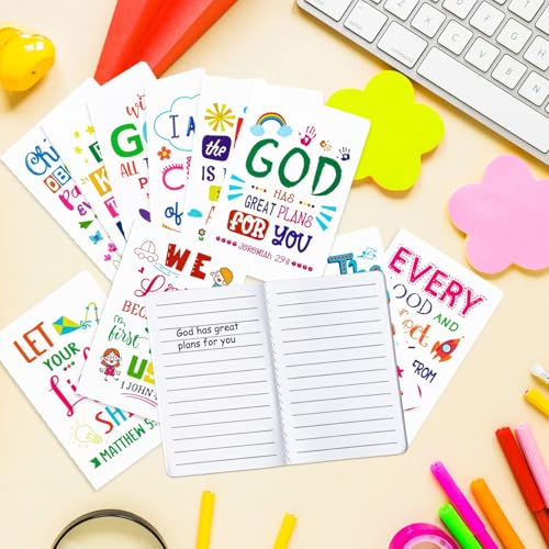 20Pcs Bible Verse Notepad for Kids- End of School Year Bulk Inspirational Notebooks Mini Colorful Christian Scripture Quotes Small Pocket Notepads for Teacher Appreciation Week Graduation Party Gifts - style: White