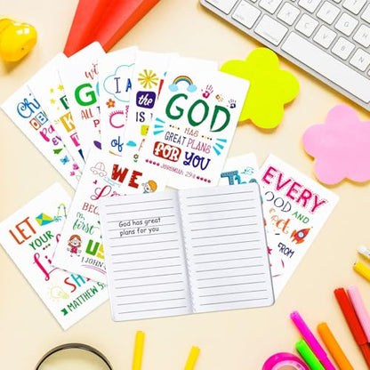 20Pcs Bible Verse Notepad for Kids- End of School Year Bulk Inspirational Notebooks Mini Colorful Christian Scripture Quotes Small Pocket Notepads for Teacher Appreciation Week Graduation Party Gifts - style: White