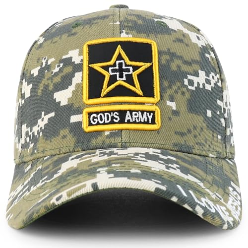 Trendy Apparel Shop Only Jesus Praying Hand Embroidered Christian Ball Cap - color: Digital Camo 2