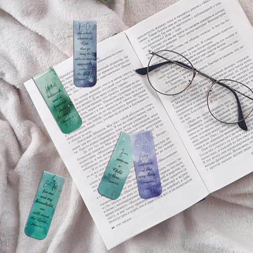VANRA 48 Pieces Bible Verse Magnetic Bookmarks with Full Scripture Colorful - style: Colorful