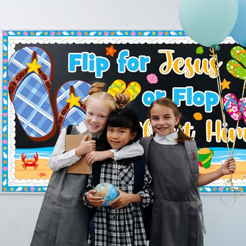 Christian Bulletin Board Set, Summer Theme Classroom Decorations