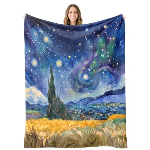 Abstract Inspired Throw Blanket – Abstract Style Cosmic Landscape - color: Tk050, size: 60"x50"