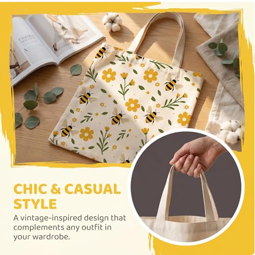 DHQH Canvas Aesthetic Tote Bag for Women, Cute Reusable Printed Cloth Bags with Makeup Bag for Shopping Grocery Travel Beach - style: Beer- Bag