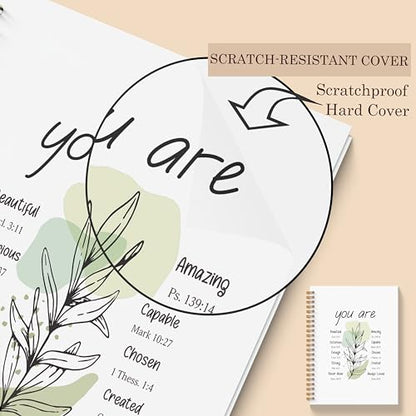 Motivational Christian Notebook - Bible Verse Journal, Christian Gifts Journals, Inspirational Christian Spiral Notebook, Inspirational Christian Gifts, Gifts for Employees, 5.5x8.3 Inches - color: U Are