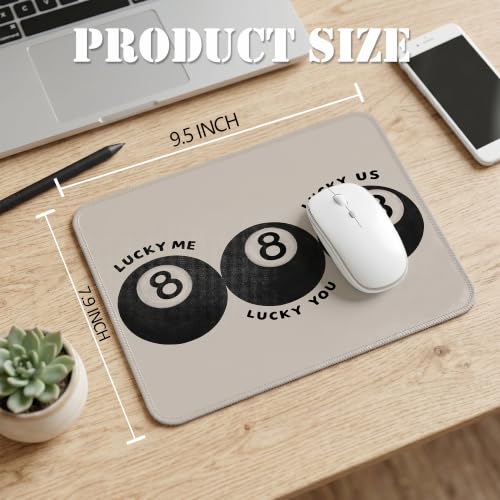Lucky 8 Ball Retro Mouse Pad Trendy Neutral Desk Pad 9.5x7.9 Inch - color: Lucky 8