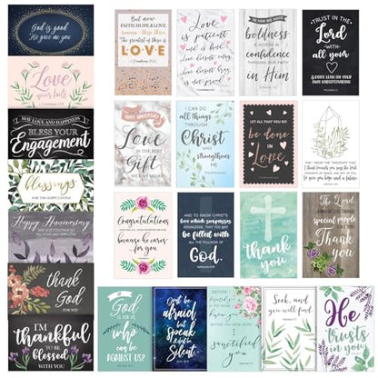 Faithful Finds Greeting Cards - 4 x 6 In Blank Inside, 48-Pack with Envelopes - Prayer Cards for Christian Stationery Set, Encouragement & Thank You
