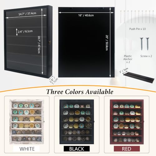 GMFrames 16x20 Wooden Shadow Box Frame with Removable Shelves Deep Display Case for Military Medals Keepsakes Black - color: Black, size: 16x20