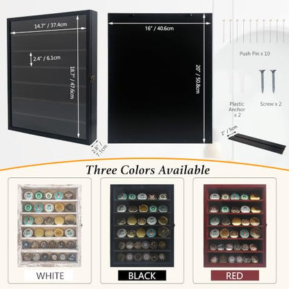 GMFrames 16x20 Wooden Shadow Box Frame with Removable Shelves Deep Display Case for Military Medals Keepsakes Black - color: Black, size: 16x20