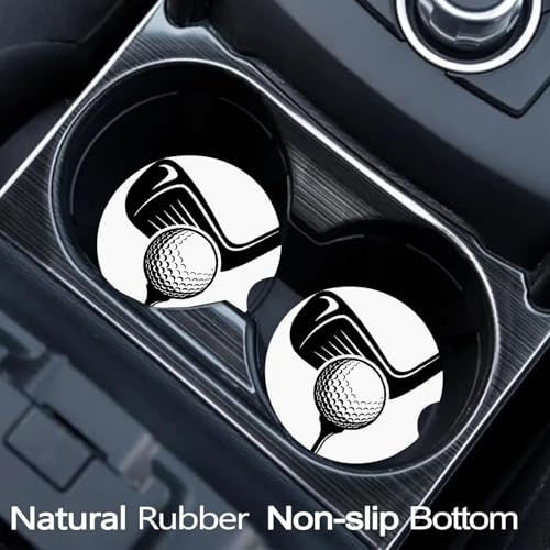 2 Pack Golf Car Cup Holder Coasters Universal Neoprene Coasters - color: Golf