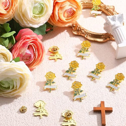 Misdary Funeral Favors Guest Memorial Rose Pin - color: Yellow